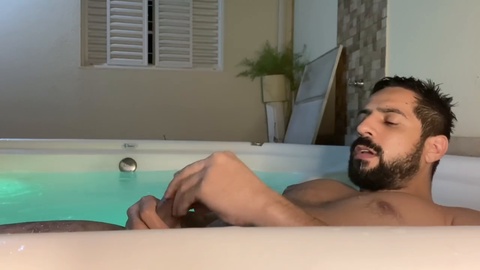 Male squirt, gay hot guy masturbating, hot tub sex