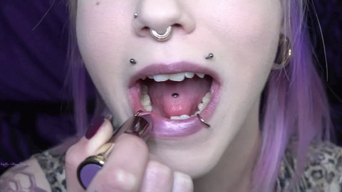 Gagging blowjob, extreme deep throat, spit saliva