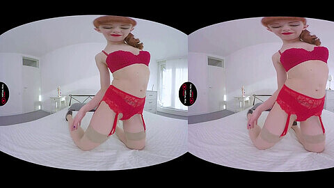 Lingerie en réalité virtuelle, aux cheveux roux rv, porno en réalité virtuelle