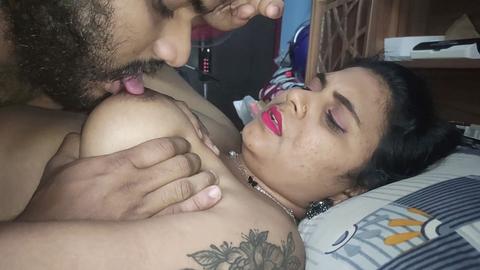 Intense boob sucking and balloon play with hot Indian wife in her 20s