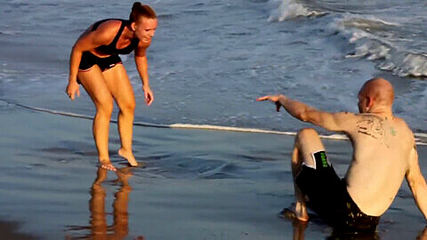 Beach wrestling, wwe girls vs boys, mom vs daughter wrestling