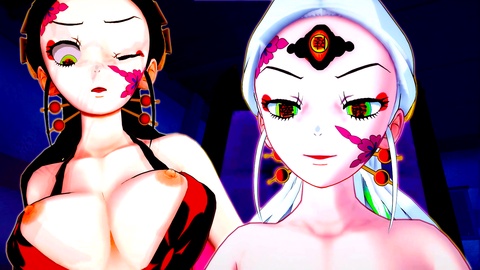 Tanjiro gibt Daki's Dämonenform alles, füllt sie mit zahlreichen Creampies - Demon Slayer Anime Hentai 3D