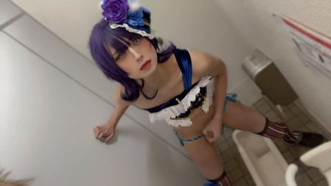 Cosplay asiatico "lovelive! Asaka Karin" interpretato da un'amatoriale magra che viene ripostato