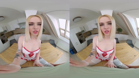 VR handjob exam with hot Czech stallion in lingerie VR experience