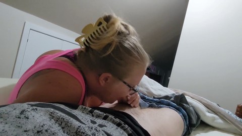 Sucking cock, mom step son, hot blonde