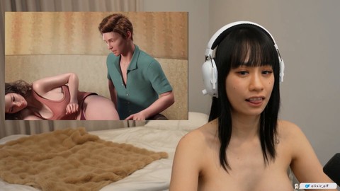 Asian camgirl, gaming, hentai react