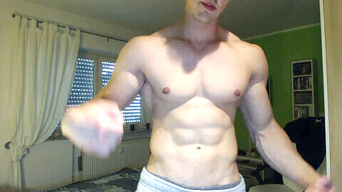 Bodybuilders biceps, muscular biceps, model