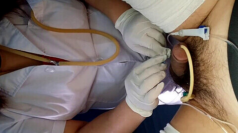 Nurse chinese test gloves penis, chinese femdom urethral insertion, filme xx