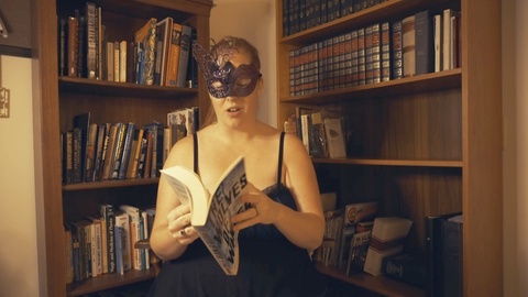 Boobs and books, solo female orgasm, ginger