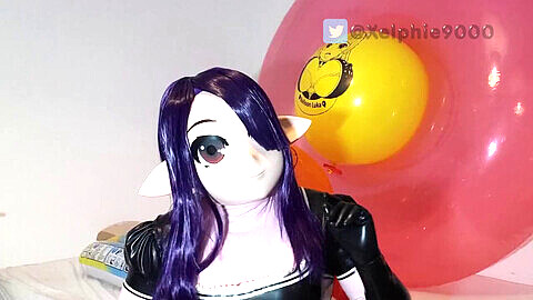 Maid homemade, balloon, latex girls