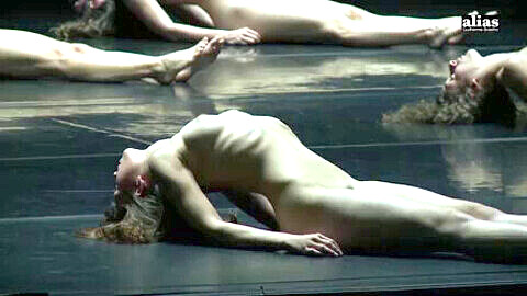 Naked stage, hairy performance art, nude theater dance wagner