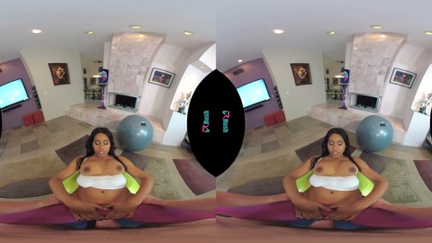 Busty ebony babe Jenna Foxx gets bent over and passionately pounded in her tight yoga pants - VRHUSH experience!