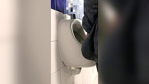 Touching daddy cock, big floppy cock toilet, big cock spy urinal
