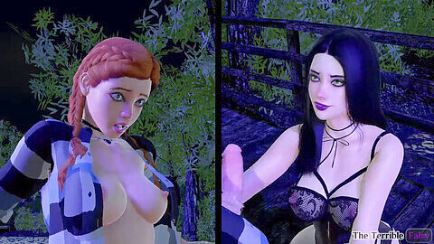 Agent red girl futanari, cartoon massage, the terrible fairy 3d