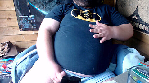 Chubby belly, chubby daddy jerk off, big belly chubby
