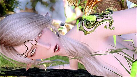 La plantureuse elfe pixie Aerin se fait défoncer par un monstre de spriggan dans les bois enchantés