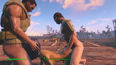 Esposa asiática es follada frente a su esposo cornudo en el mod de sexo de Fallout 4.