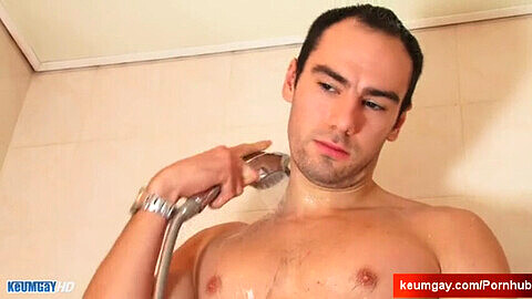 Hunk, jerking off, gay straight guy