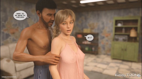 Housewife caught getting naughty with a well-endowed black guy during her lunch break in the basement (Part 2)