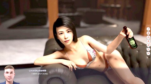 双性人, 手套, 桌下