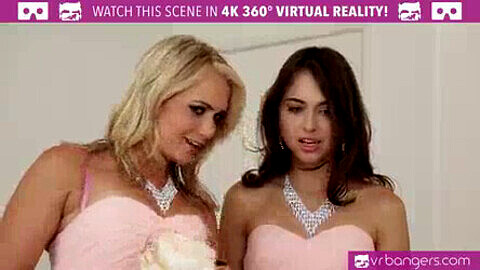 Groom bangs Mia Malkova and Riley Reid in virtual reality on VRBangers.com
