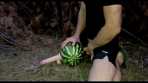 Gay fruit fuck, fucks watermelon, watermelon