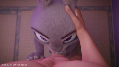 Judy Hopps gibt einen atemberaubenden Deepthroat in einer pelzigen Hentai-Szene