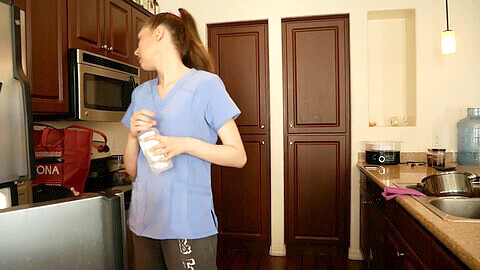 Pregnant clinic, pregnant giving breastfeeding milk, amateur