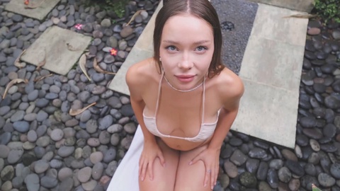 Eager young girl pleads for a facial, giving a custom-made blowjob
