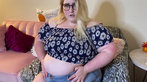 Weight gain, belly stuffing, ssbbw rip clothes off