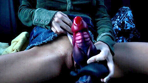 Masturbating with dragon dildo in parked car at dusk... Picturing you in the driver's seat...