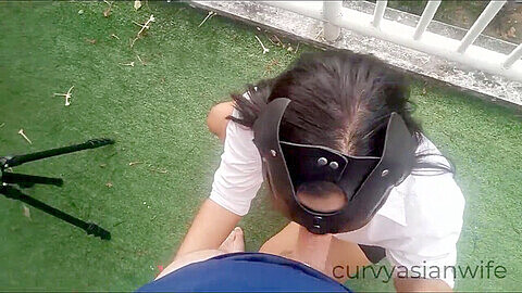 Hot Thai assistant gets pounded on the office balcony