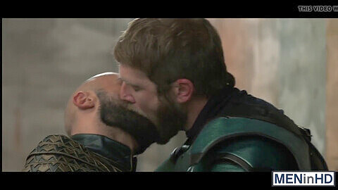 Colby Keller and Francois Sagat enjoy steamy action in the Justice League HQ!
