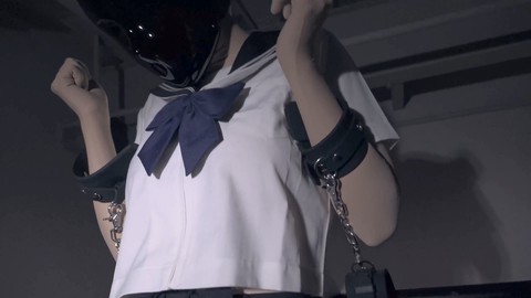 Japanese schoolgirl in uniform subjected to strict bondage and discipline