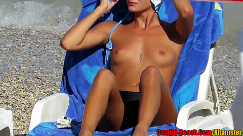 Hidden, beach voyeur teen topless, spy beach