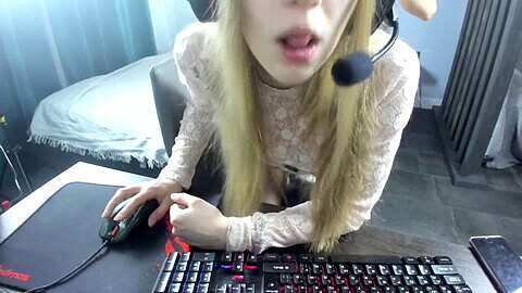 Webcam, big cock, blonde
