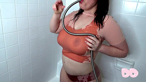 Bbw water big belly inflation, belly inflation water shower, water bloat