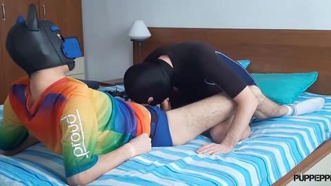 Dominant stud takes advantage of his bound twink on Valentine's Day (raw intense pounding)