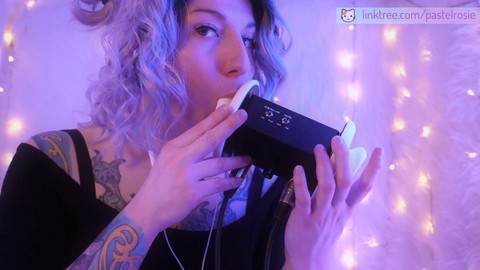 Girlfriend sensually licks your ears in a relaxing ASMR roleplay by PASTEL ROSIE