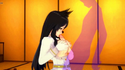 Atago gibt sich in einem dampfenden 3D-Sexspiel-Comic den Wünschen ihres Kommandanten hin.