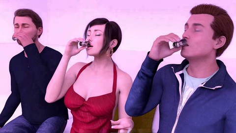 3D naughty wifey in a cheeky blonde cartoon tale