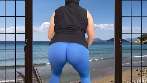 Lucas Nathan King, le femboy aux fesses rebondies, exhibe son gros postérieur en plein air