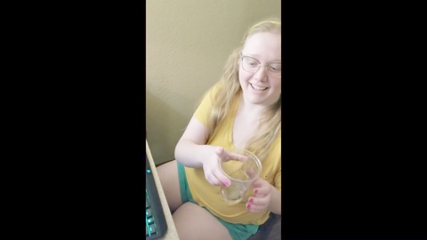 Innocent-looking 18-year-old babe takes part in advanced slut training with an older man