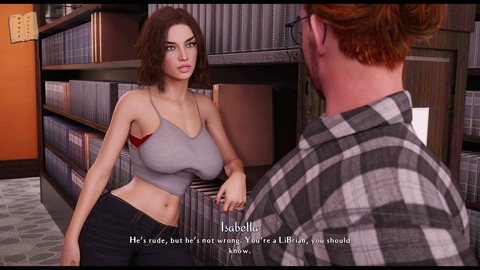 Adult visual novel, brunette big tits, redhead big tits