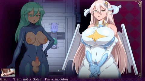 Kanade's magical quest in the basement - dominant robot girls with massive breasts overpowering a futanari girl