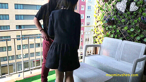 Chinese couple romance, public xxx n city, chinese interracial