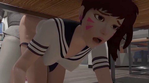 Blacked, under the desk, overwatch