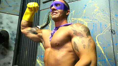 Superhero, superhero gay wrestling, muscle fight