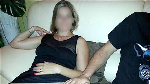 Wife enjoys first-time threesome with two men in group session