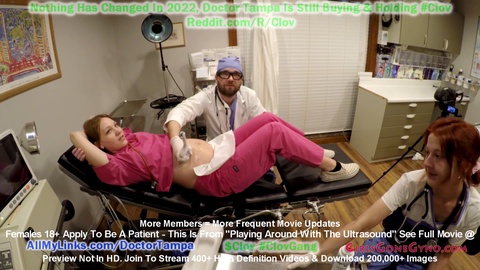 Die schwangere Krankenschwester Nova Maverick lässt den Arzt Tampa und die Krankenschwester Stacy Shepard mit dem neuen Ultraschallgerät experimentieren